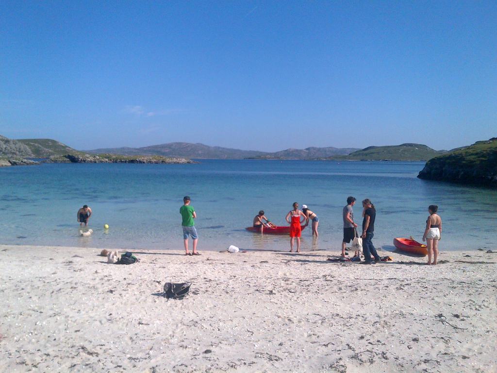 The Maclean Project and family on the secret beach in Lewis!